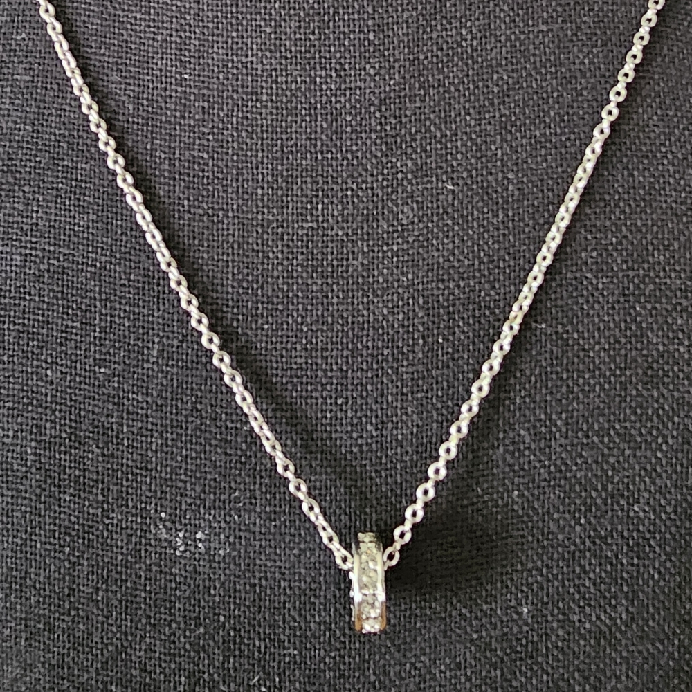 Nina Ricci Crystal Silver Logo Pendant Necklace – Like New Luxe Statement